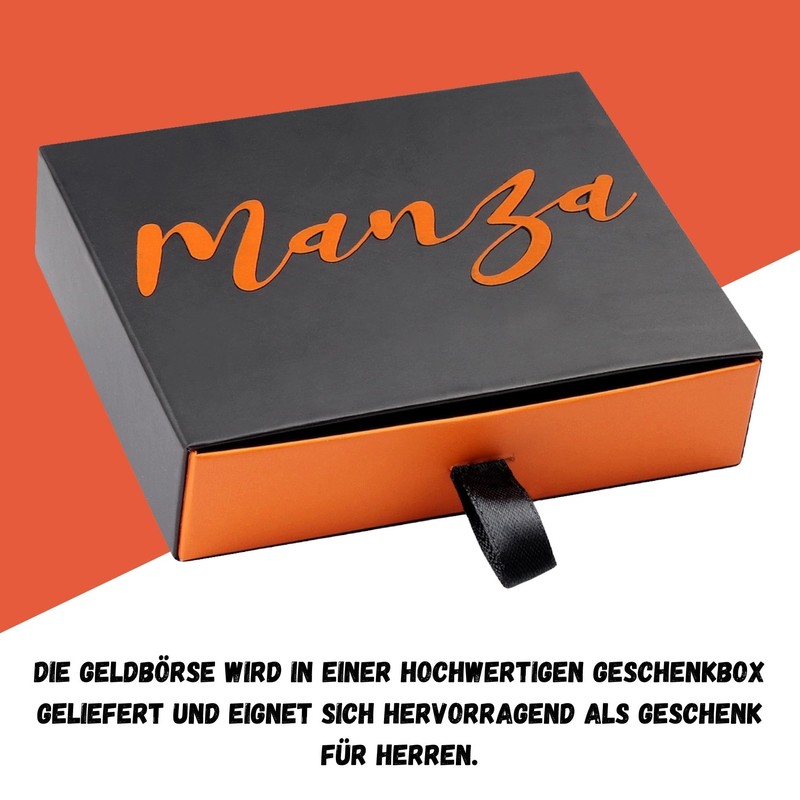 Manza Men's Leather Wallet with RFID Protection and Secret Compartment,
