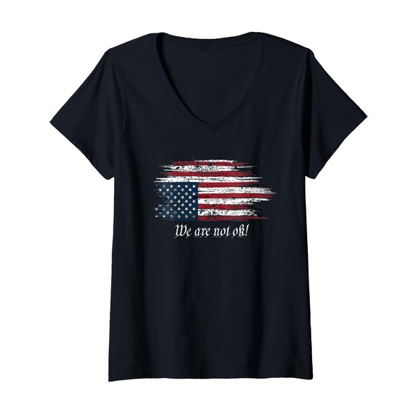 Womens We Are Not OK Upside Down Flag Distress Signal