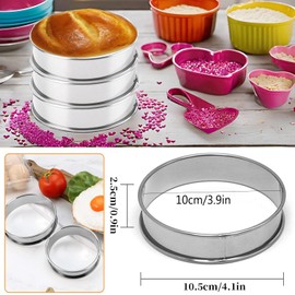 6Pcs Stainless Steel English Muffin Ring,4 Inch Round Crumpet Rings,NonStick Metal Egg Ring for Baking Fluffy Muffins, Eggs, Pancakes, Home Baking Eggs Pancakes Pastry