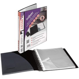 Snopake A4 Zipit 40 Pockets Presentation ReOrganiser Display Book – Black [Pack of 1] Ref: 15780