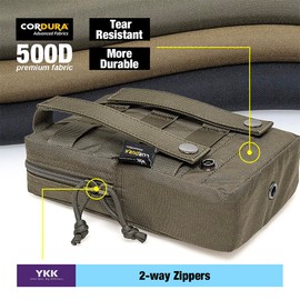 TSPRO Tactical Molle Pouches EDC Pouch Utility Tactical Admin Pouch Military Utility Tool Organizer Pouch for Molle Accessories Sports Hiking Camping Trekking Travel (Black)