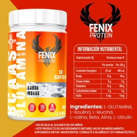 Fenix Protein Bcaas  Glutamina 1kg 50servicios                                                                                                        