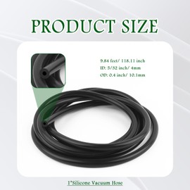9.84Ft OD 0.4 ID 5/32 Vacuum Hose Automotive,Flexble Silicone Vacuum Lines Automotive Withstand Max Pressure of 130PSI,Universal High Tempreture Resistant Radiator Hose