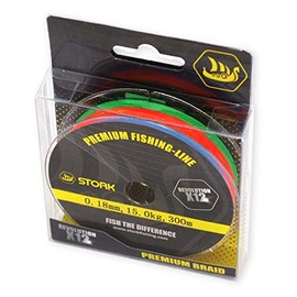 Stork Revolution 12-Way Braided Premium Fishing Line 300 m (Multicoloured, 17.6 kg / 0.22 mm)