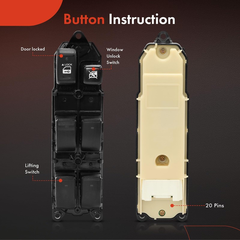 A-Premium Master Power Window Switch Compatible with Toyota Land Cruiser