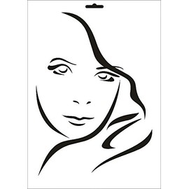 Textil/W 023 Face Design Wall Stencil