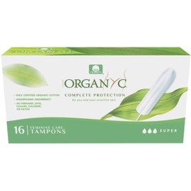 Organ(y)c 100% Certified Organic Cotton Tampons for Heavy Days - 4 Packs of 16 (Total 64 Pieces)