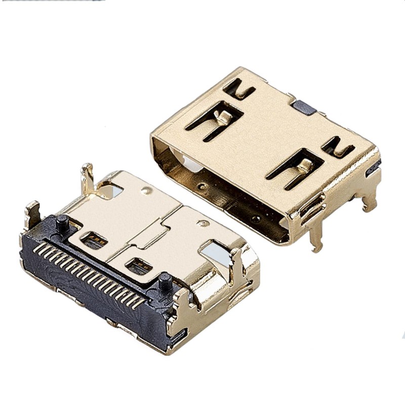 Teansic 10Pcs Mini HDMI Female Gold Plated 19 Pin Repair