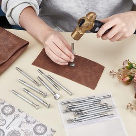 UNICRAFTALE about 1 Set Leather Stamping Tools Leather Stamping Kit 20Pcs Mixed Shape Patterns Leather Stamp Set Metal Carving Leather Craft Stamp Tools for Leather Craft Working Stamp Handmade