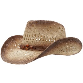 grinderPUNCH Western Outback Cowboy Hat Men's Women's Style Classic Straw Western Cowgirl Hat