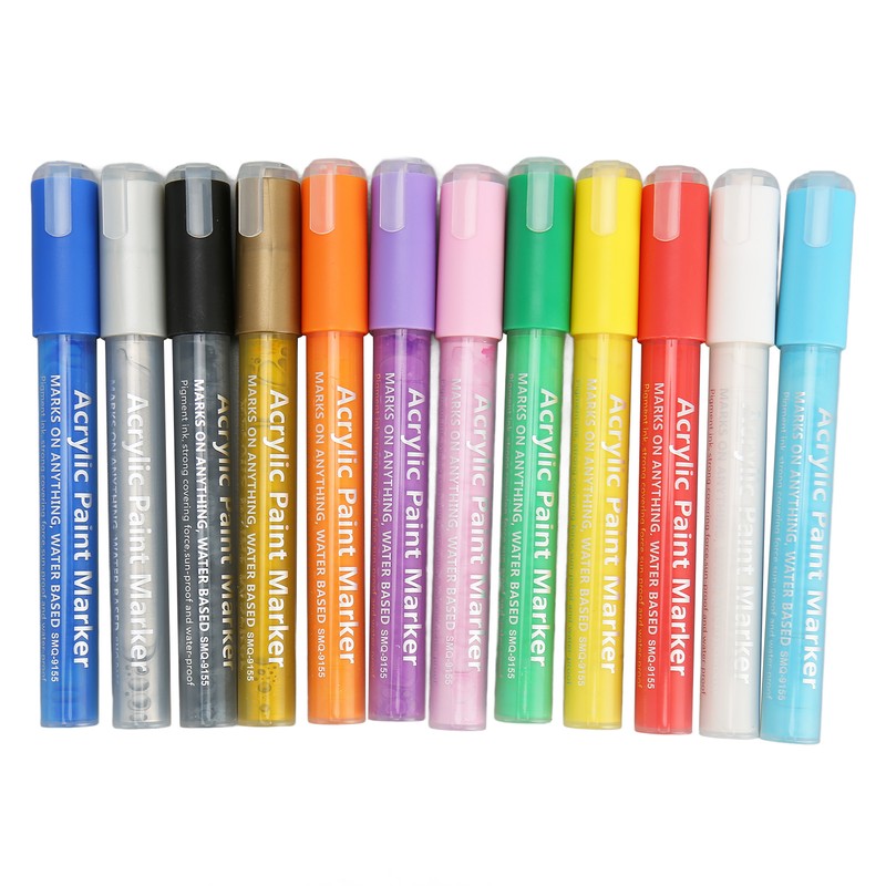 12pcs Nail Polish Pens Multiple Colors Quick Drying DIY Nail