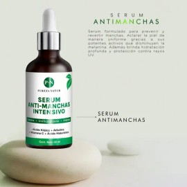 Pureza Natur Serum Aclarante De Paño Manchas Facial y Ácido Hialurónico suero reductor de hiperpigmentación y mancha obscura facial Todo tipo de piel 