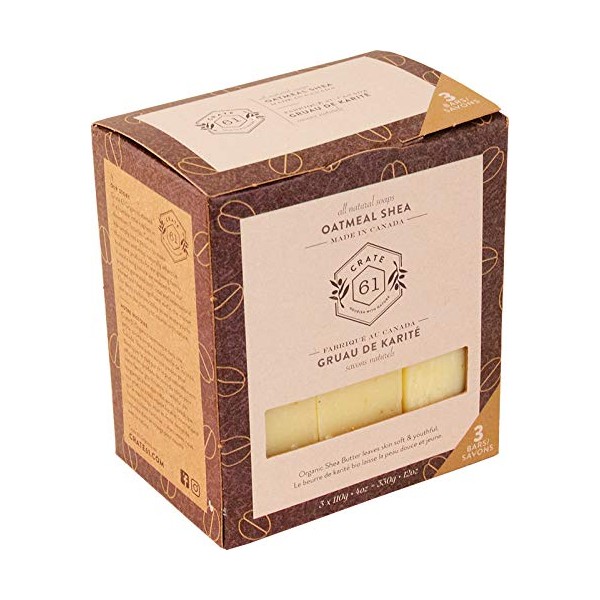 Crate 61, Vegan Natural Bar Soap, Oatmeal & Shea, 3