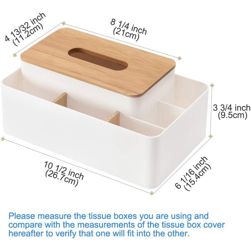 Multifunction Tissue Box Rectangular Facial Tissue Holder Dispenser for Dining