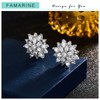 FAMARINE CZ Silver Clip on Earrings for Women Snowflake Diamond