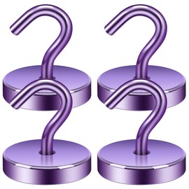 Neosmuk Magnetic Hooks, Cruise Ship Essentials, 120lb+ Heavy Duty Magnetic Hooks for Cruise Cabins, Refrigerator, Grill, Hanging, and Travel | Extra Strong Must-Haves Magnet Hook,Purple