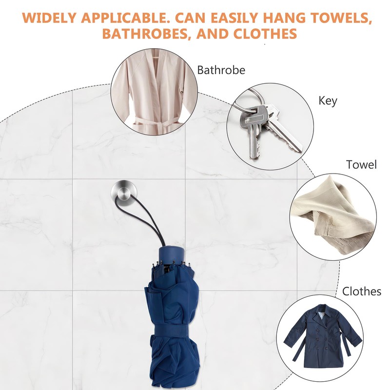 OUZHOU 4 Pack Suction Hooks, No Drill Hooks Stainless Steel