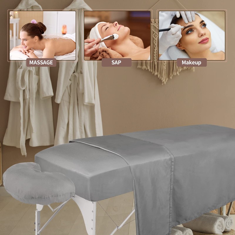 Oudain 4 Sets 3 Piece Soft Microfiber Massage Table Sheets