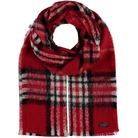 FRAAS Cashmink Scarf 63 x 200 cm - Softer than Cashmere - Made in Germany - Stole Checked for Women - Perfect for Autumn and Winter, red