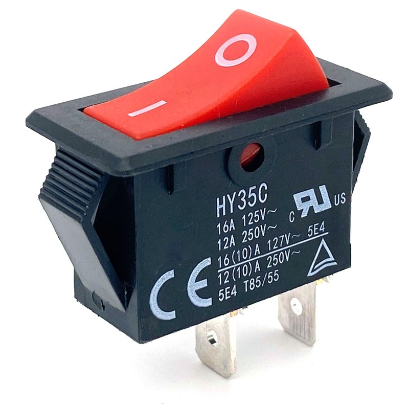 1-Pack HY35C Rocker Switch – SPST 2-Pin 16A/125V 12A/250V Push