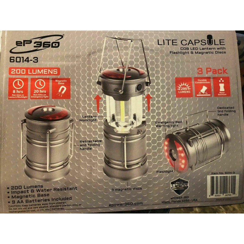 ePower EP360 New 3PK ePower 360 Light Capsule Lantern/Work Light/Emergenc
