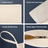 Aspire 6-Pack Wristlet Makeup Bag with Lining, DIY White Cotton