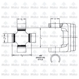 Dana Spicer ​5-1200X SPICER Universal Joint Cleveland S55 2.375 x 1.063 Combo Cross