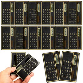 12 Pieces 8 Digits Thin Calculator Slim Credit Card Design Calculator Solar Power Pocket Calculator Portable Mini Calculator for Home Office School (Black and Gold)