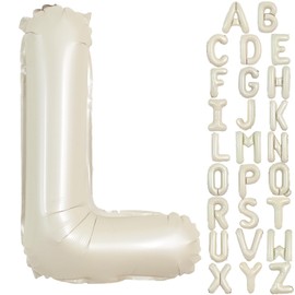 TONIFUL 40 Inch Large Cream White Letter L Balloons Giant Alphabet Letter Balloons,Foil Mylar Big Balloons for 2026 Graduation Birthday Party,Anniversary,Baby Shower,Wedding Supplies Decorations