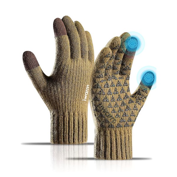 Caseeto Winter Gloves Men, Touch Screen Gloves Driving Gloves Men