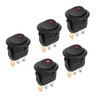 5 Pcs On-Off LED Round Rocker Toggle Switch Light DC