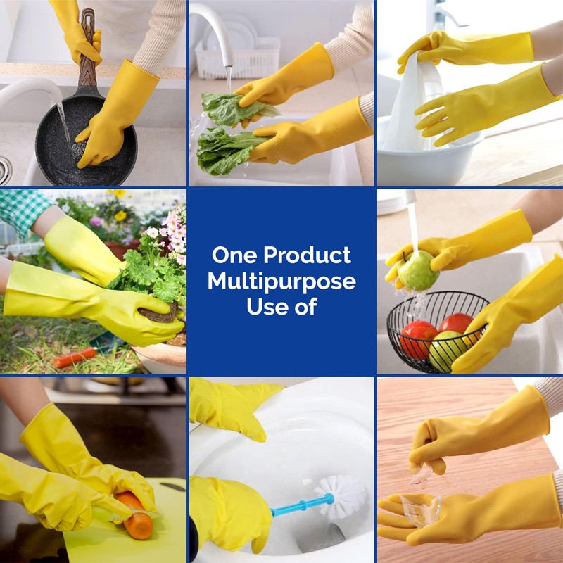 HOMESHOPA Household Rubber Gloves, 1 Pair Yellow Extra Thick Cleaning