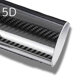 5D Carbon Sheet, Carbon Sticker, 2.0 inches (5 cm), 16.4 ft (5 m), Wrapping Film, Dress-Up, Protective Film, Glossy, Black, Realistic Scratches, Scratches, Prevents Scratches, DIY, Cars, Glossy,