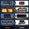 Nilight 8PCS Led Strobe Lights with Controller 12V 24V Sync