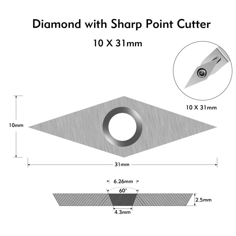 IMOTECHOM 8-Pieces Carbide Cutters Inserts Set with Screws and Hex