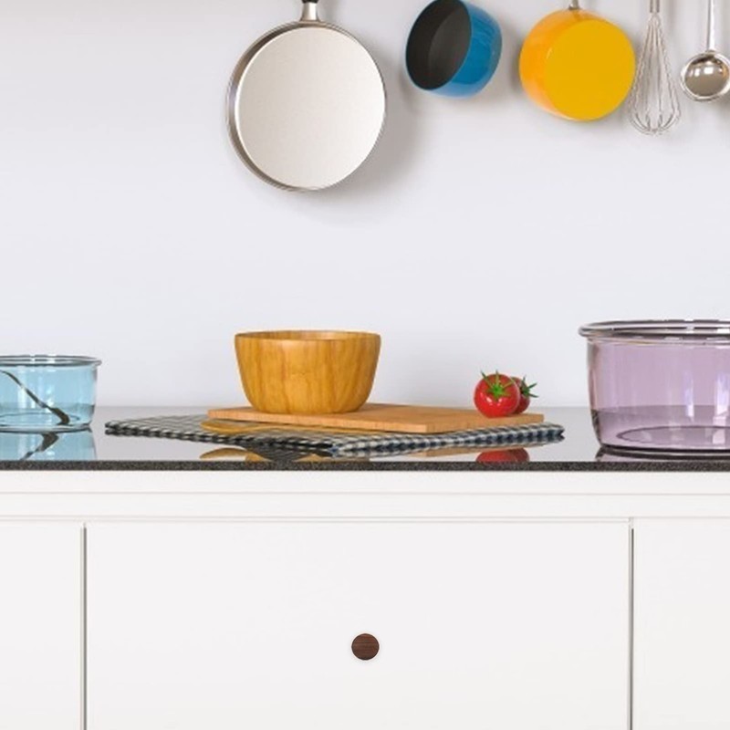 Angoily Cabinet Handles Black Walnut Cone Shape Retro Knobs Door