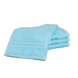 Bentley Priory Linens Supreme Face Flannels for Bathroom 500GSM Super Soft Cotton Pack of 4 Absorbent and Quick Dry Face Cloth Flannel Towels Set 30 x 30cm (AQUA)