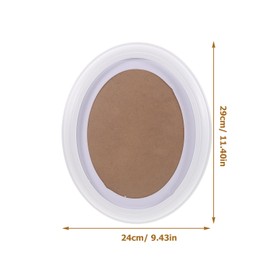 Garneck 10" Photo Frame - Classic Wooden Oval Shape Picture Frame Wall Hanging Decoration for Living Room Bedroom - Send Seamless Nail and S Nail (Black)