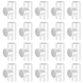 3/4" 10 Pcs Tee 3 Way Pipe Fittings (Socket x Socket), Heavy Duty 3 Way Right Angle Pipe Fitting for DIY Creations, Schedule 40 Coupling Adapter.