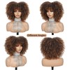 Charming cascade Afro Curly Wig with Bangs, 11 Inch Voluminous