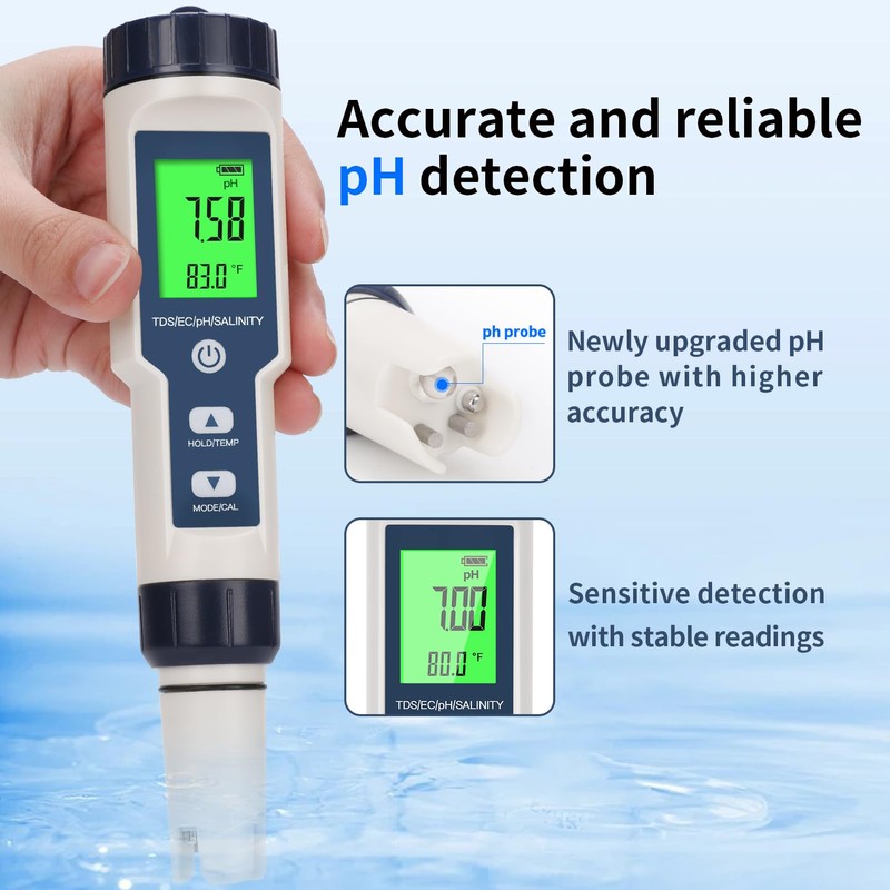 2025 New 5 in 1 Pool Salt Tester，Accurate and Reliable,Salt,