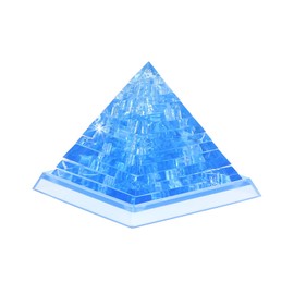 BTYYIHEX 3D Crystal Pyramid-Shaped Puzzle, Crystal Puzzle Brainteasers for Puzzlers Ages 16 and Up, 38PCS(Blue)