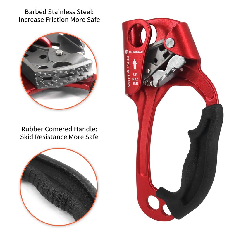 NewDoar Right Hand Ascender Rock Climbing Tree Arborist Rappelling Gear