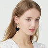 CYV Transparent Colorful Handmade Heart Dangle Earrings For Women (black)