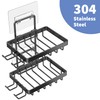 Moforoco Double Soap Bar Holder for Shower, No Drilling, 304