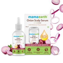 Mamaearth Onion Scalp Serum with Niacinamide | Hydrating Formula to Enhance Hair Growth & Thickness | Hair Fall & Breakage Control Solution | 1.69 Fl Oz (50ml)