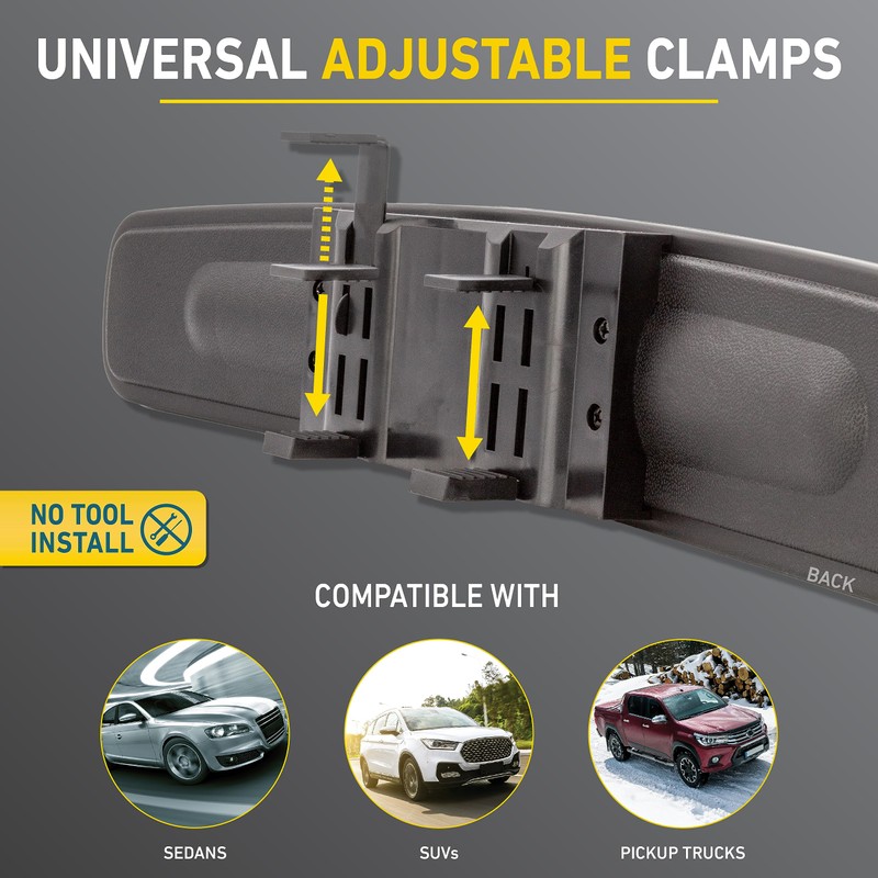 Goodyear 17” Panoramic Rear View Mirror – Universal Wide Angle