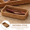 Small Wicker Tray, Rattan Tray Basket for Remotes, Keys, 8.27x4.33x1.57in