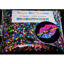Unique Nail Creations BULK GLITTER~EXTREM - 2 OUNCE Multi-Blend