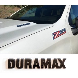 GM 2pcs Silverado 2500hd 3500hd Gloss Black Duramax Hood Emblem Badge Gmc